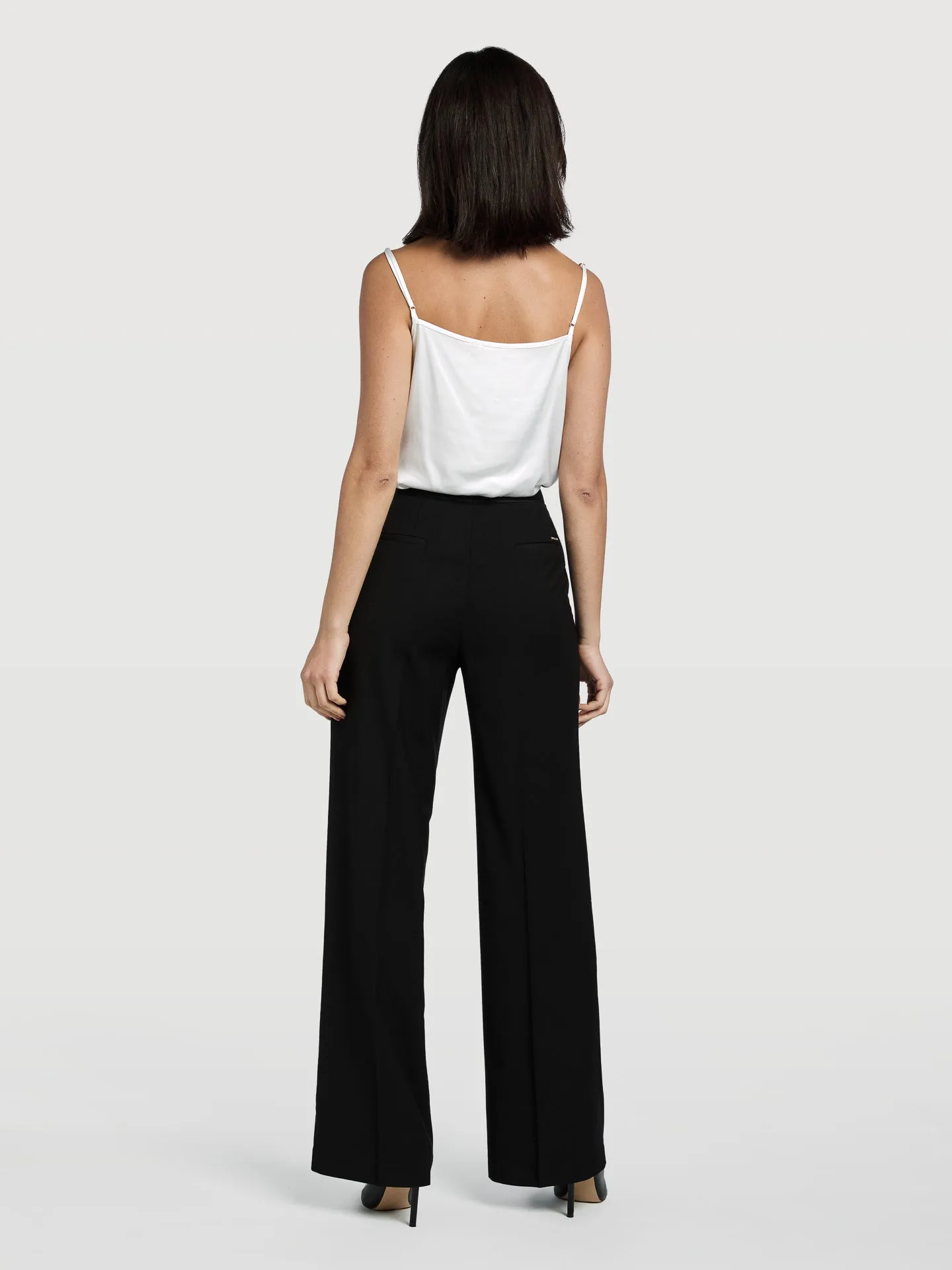 Loose Fit Black Tuxedo Trousers