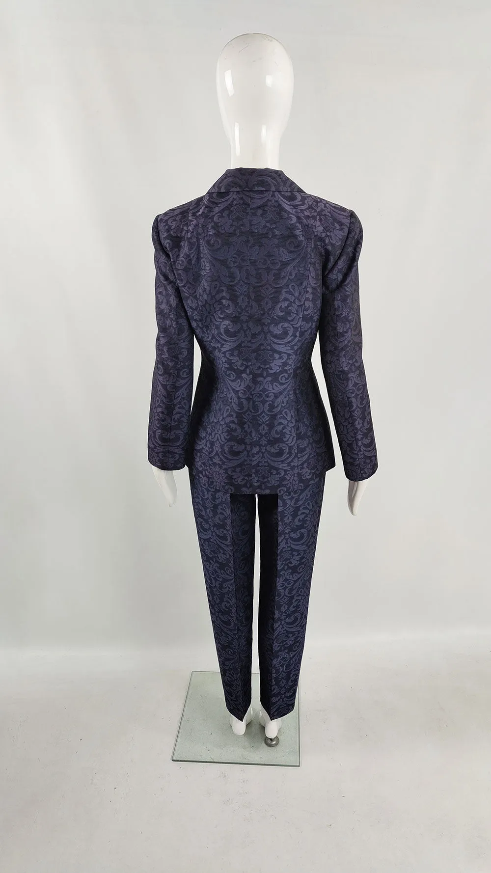 Marella Vintage Womens Purple Damask Trouser Suit