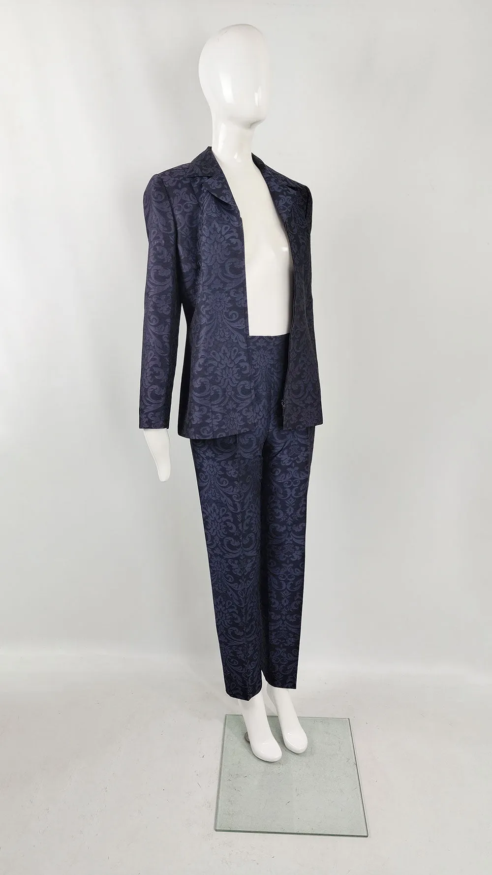 Marella Vintage Womens Purple Damask Trouser Suit