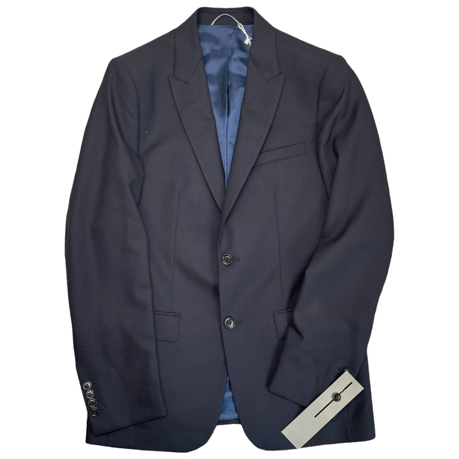 Men's Virgin Wool Twill Xs Suit Navy Size 44R