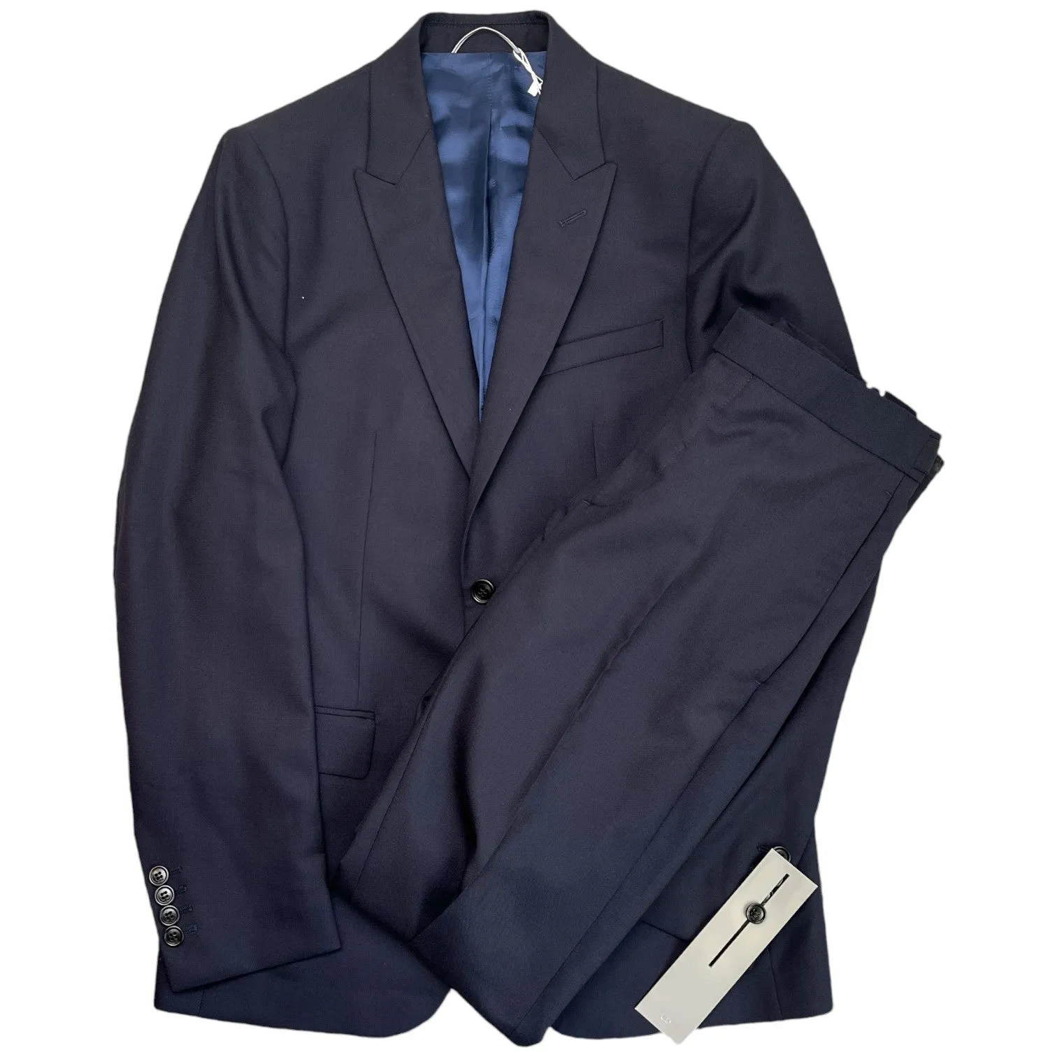 Men's Virgin Wool Twill Xs Suit Navy Size 44R