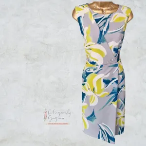 Michaela Louisa Grey, Multicolour Sleeveless Floral Print Shift Dress UK 16 US 12 EU 44 BNWT RRP £145