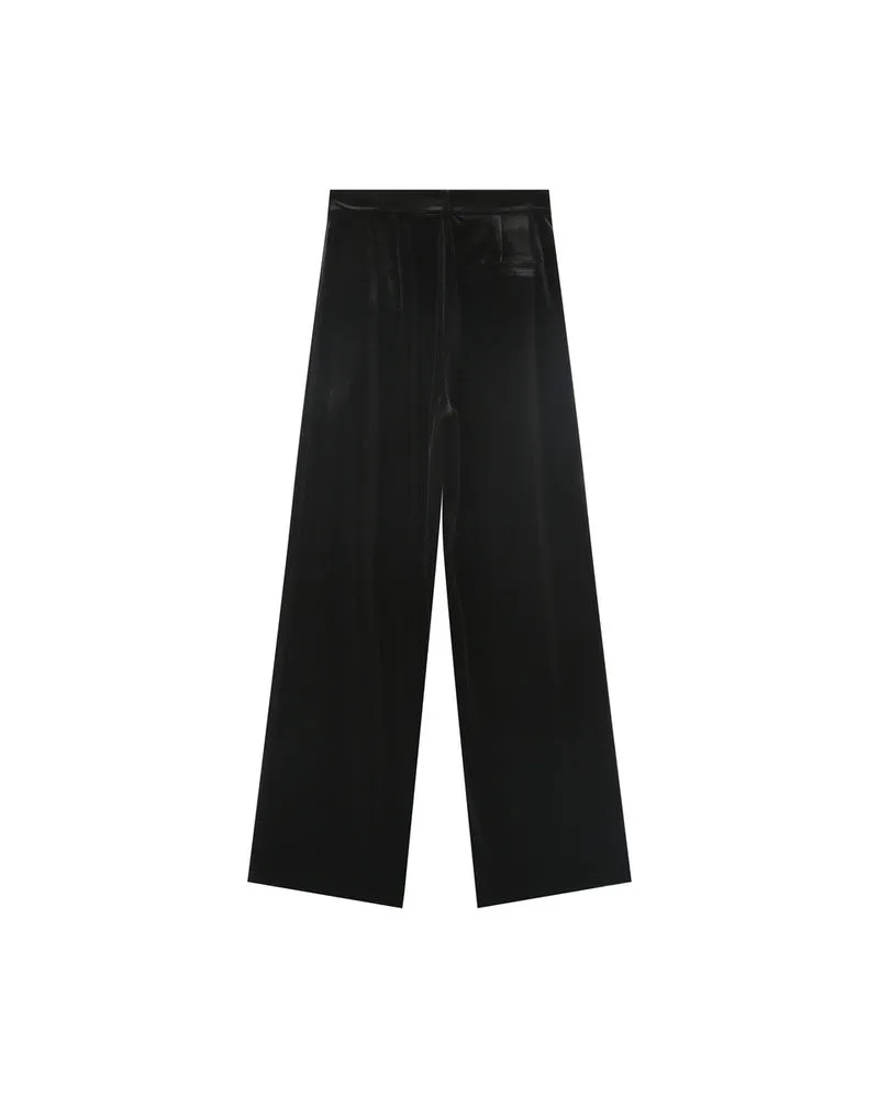 Olive Velvet Trousers Black