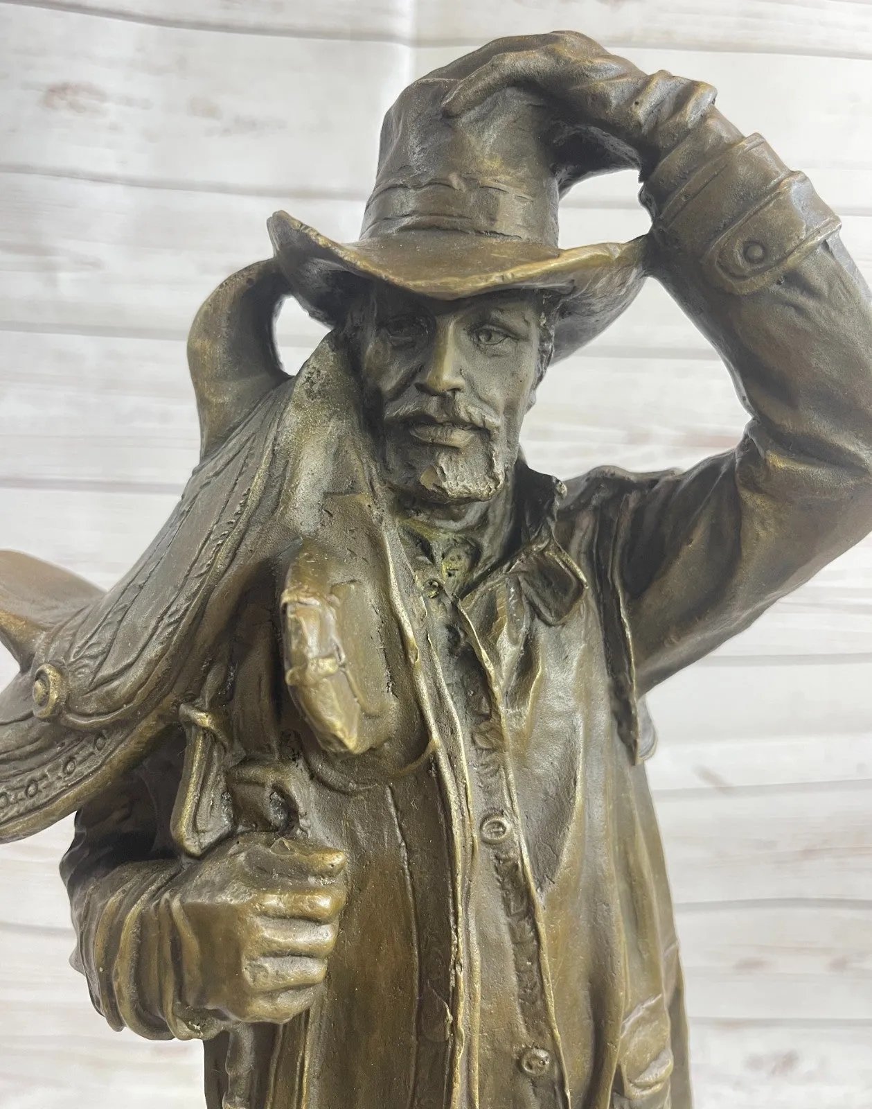 Original Season Cowboy Sheriff Bronze Sculpture Statue Hot Cast Home Deco