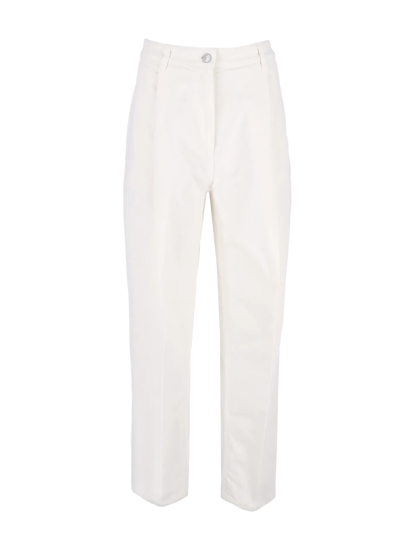 pleat-detail high-waisted denim trousers