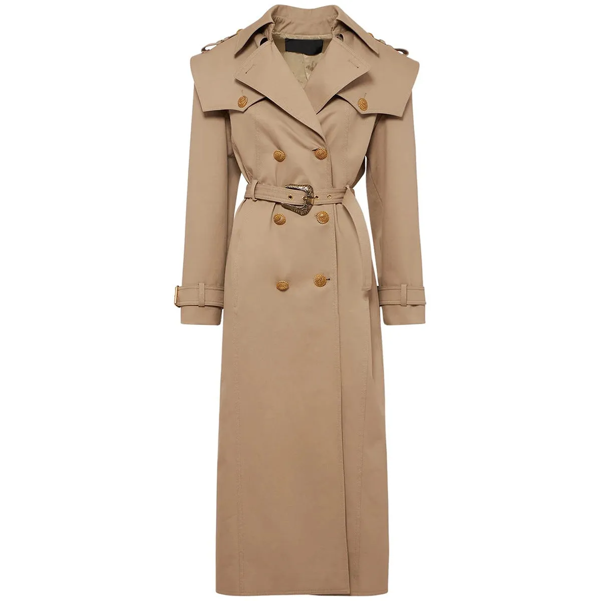 Pre Order:  Double Breasted Waistband Solid Trench Coat