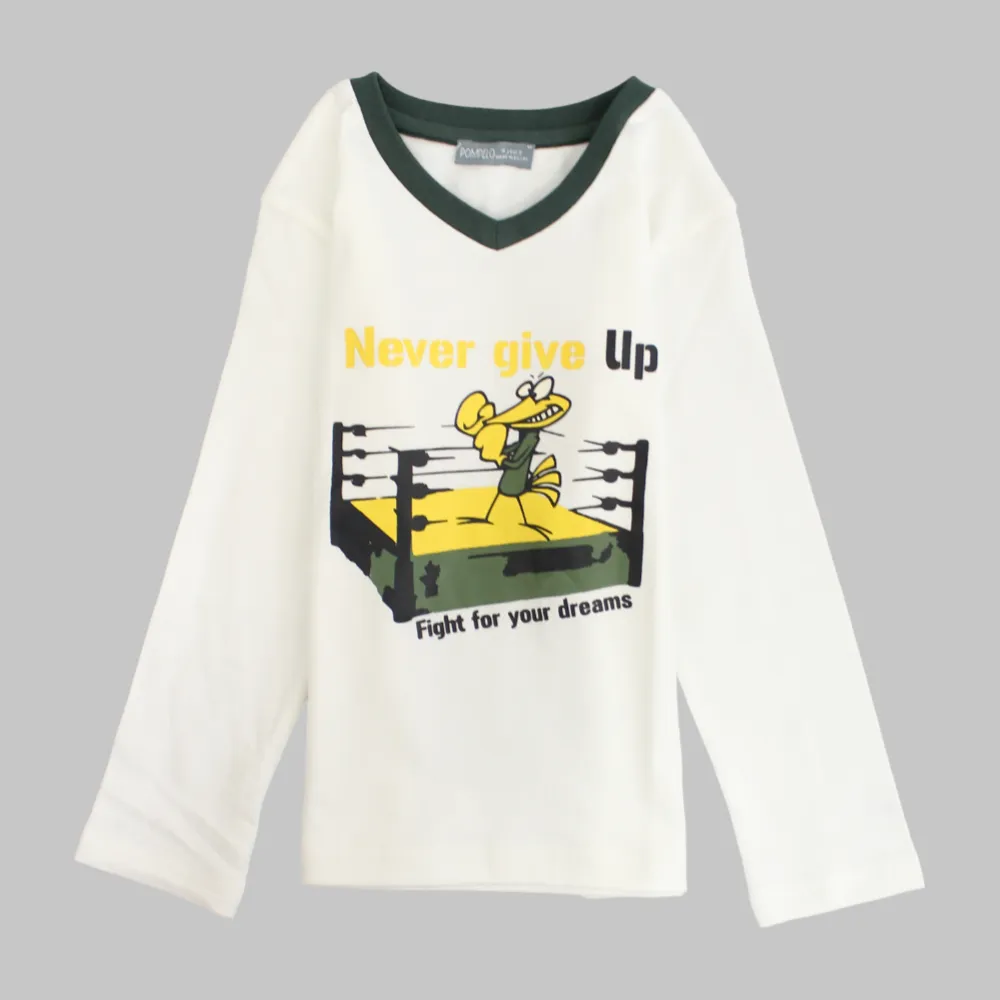 "Never Give Up" T-Shirt & Jacket Set