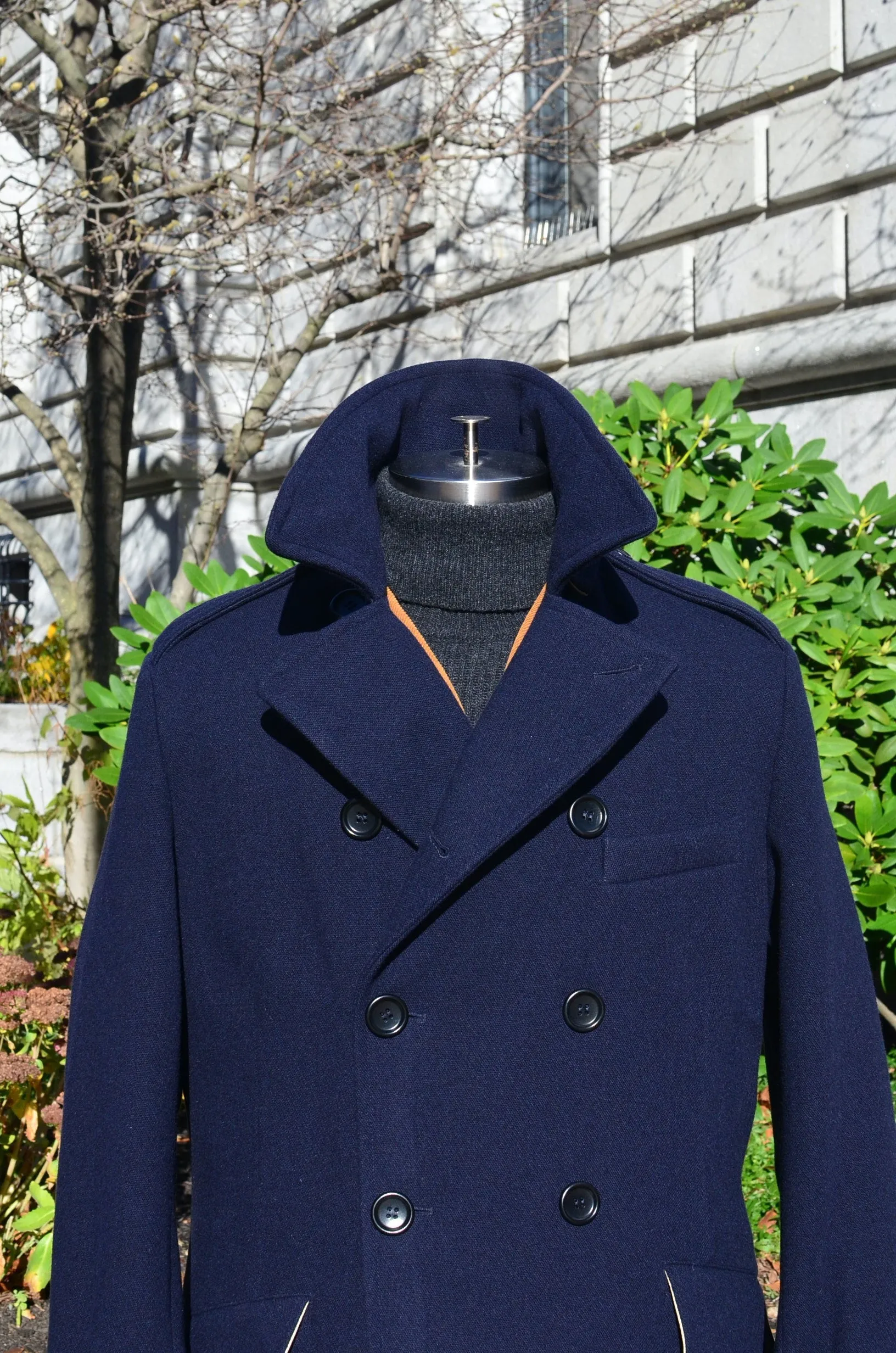 RR ITALY - OFFICER'S DOUBLE BREASTED TRENCH COAT (NAVY)