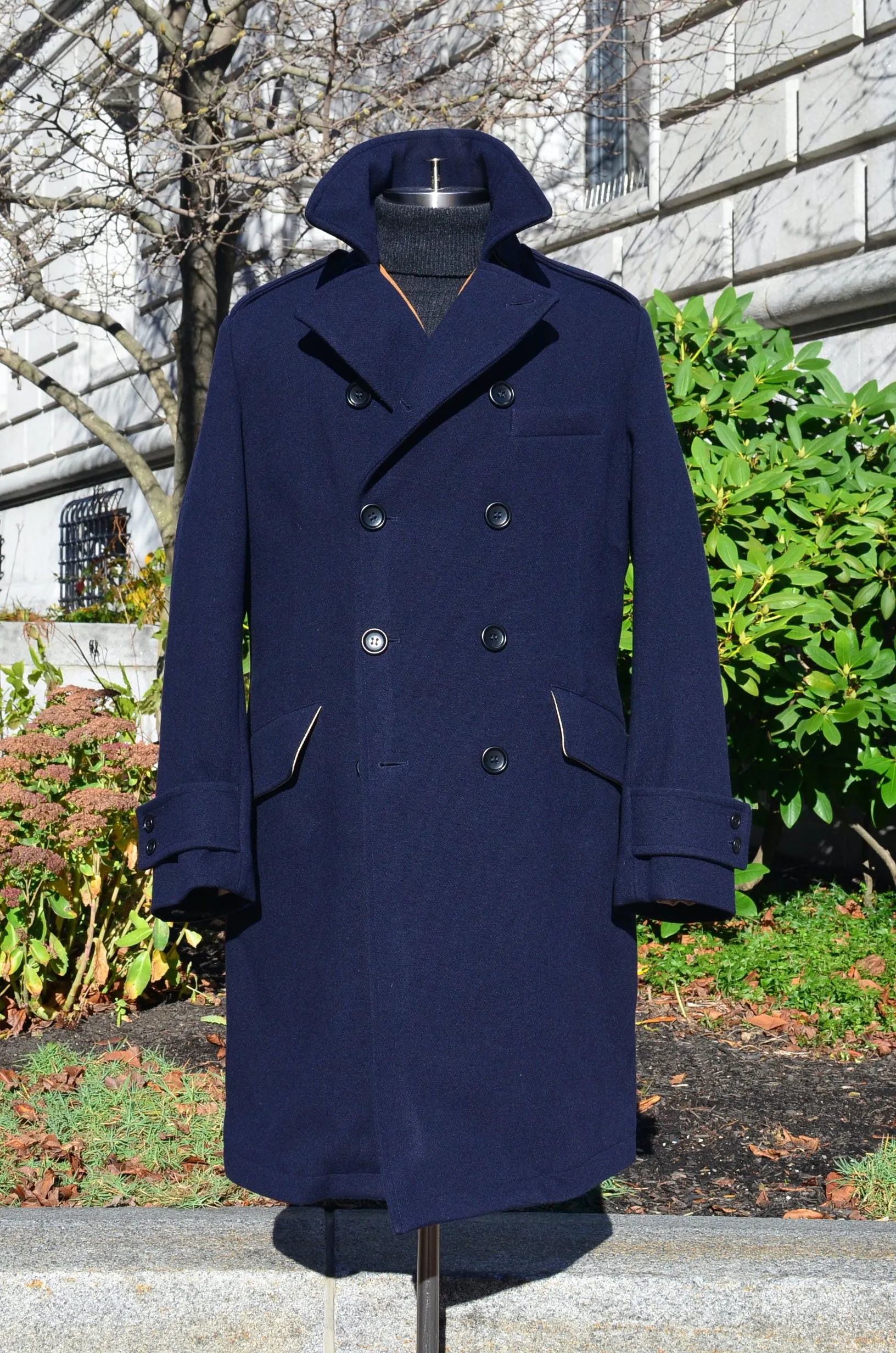 RR ITALY - OFFICER'S DOUBLE BREASTED TRENCH COAT (NAVY)