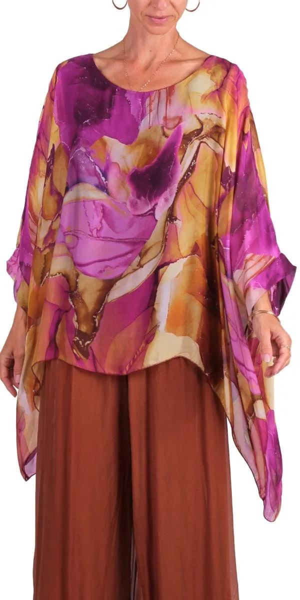 Seta Marble Ink Print Kaftan