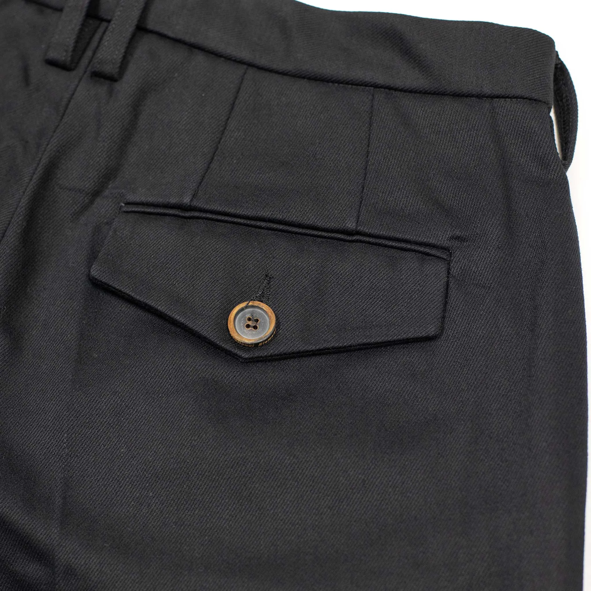 Sheffield pleated tapered trousers in midnight Japanese cotton twill