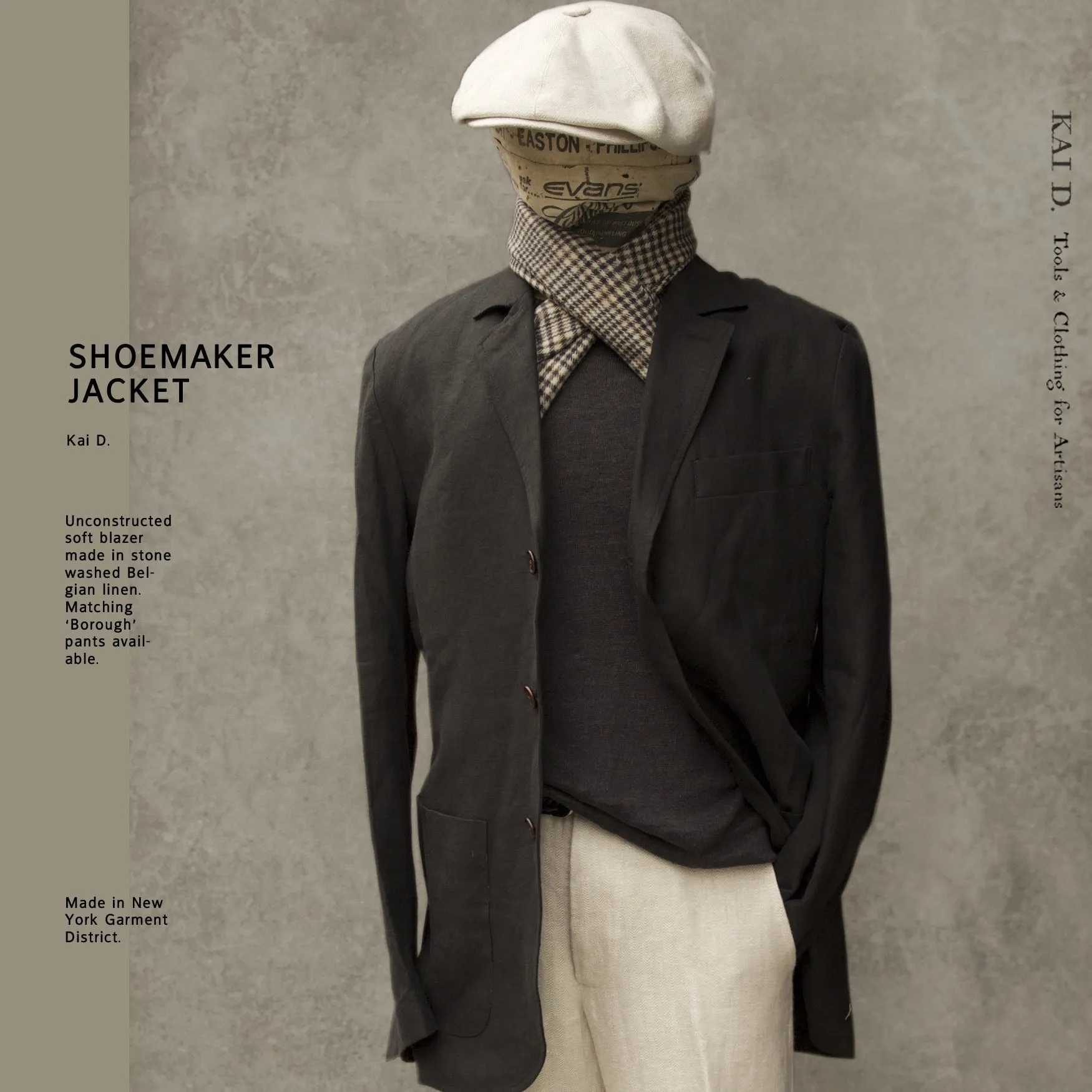 Shoemaker's Jacket - Black Belgian Linen - M, L, XL