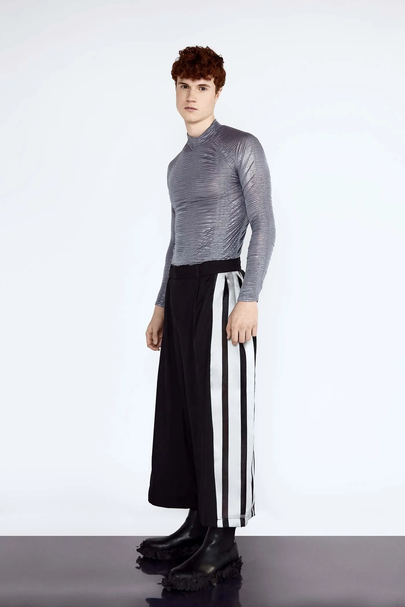 Silver Line Contrast Trousers