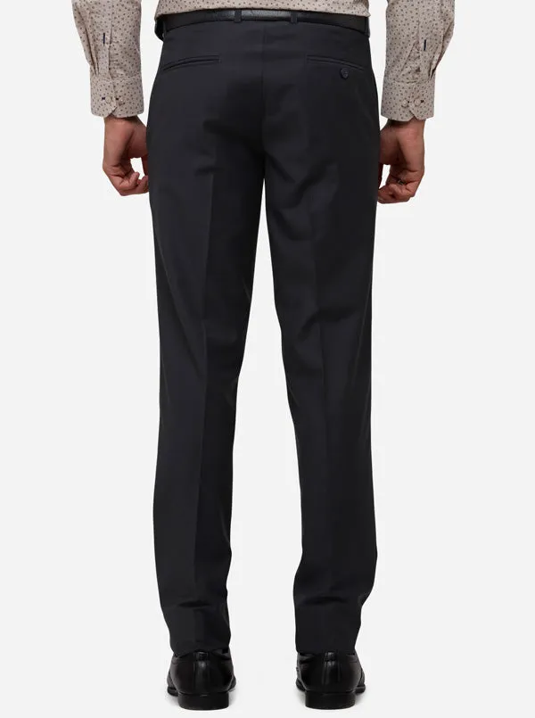 Steel Grey Slim Fit Solid Formal Trouser | Metal