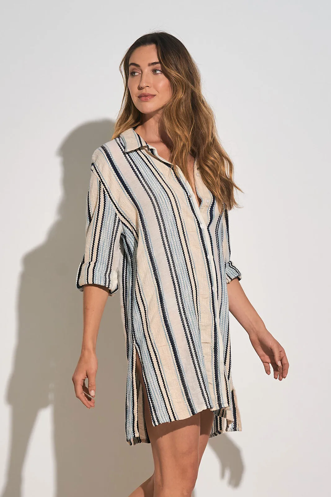 Striped Button Up Dress