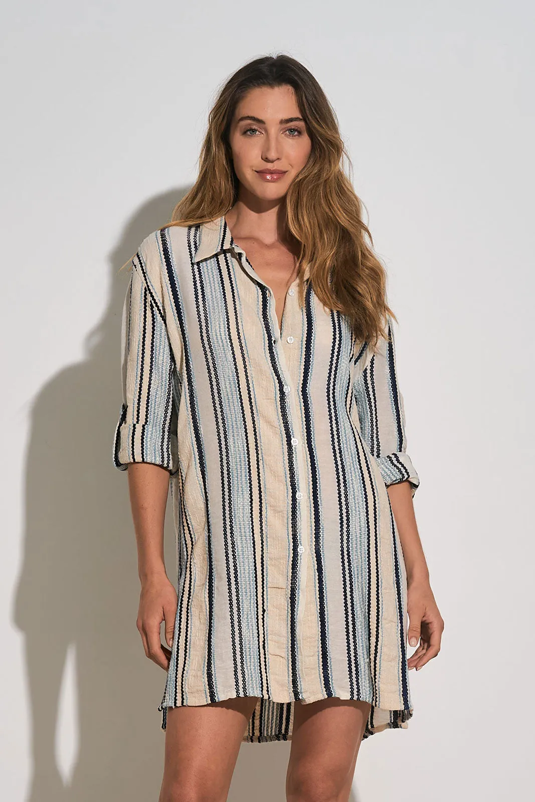 Striped Button Up Dress