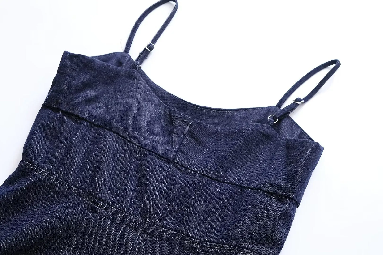 Summer Women Clothes Sexy Split Waist Fitted Strap Denim Dress