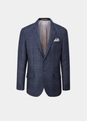 Surrey Tweed Lined Blazer In Navy Check - Regular Fit