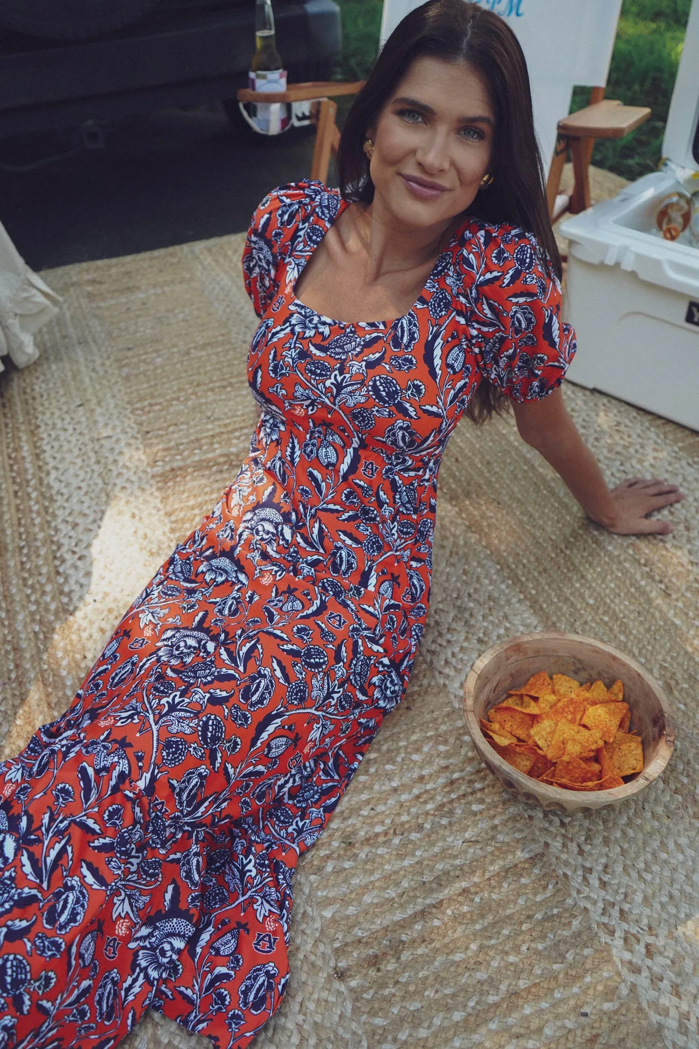 Tailgate Collection Lucy Dress - Auburn Floral Orange