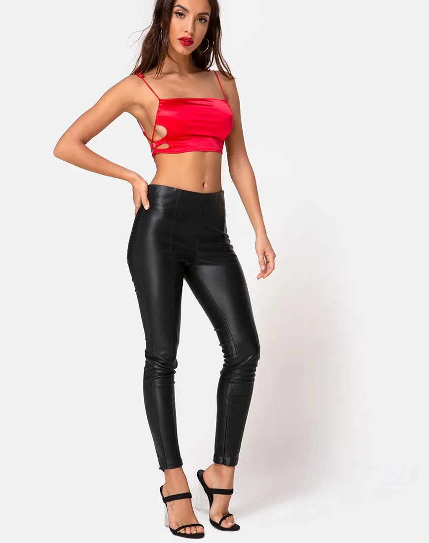 Tisya Crop Top in Satin Red