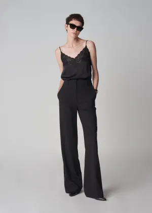 Tuxedo Pant in Wool and SIlk - Black