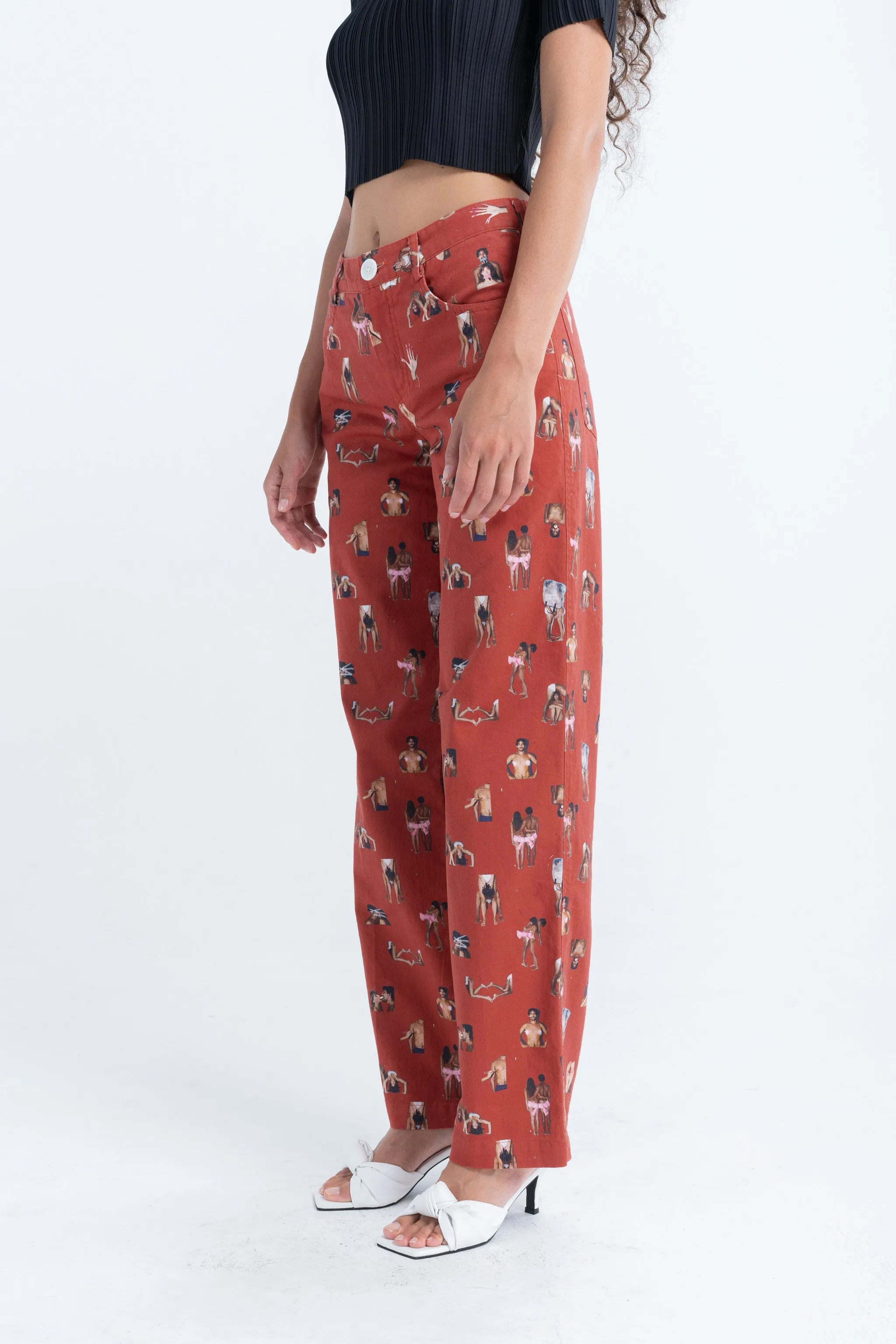 Twill Slouch Trousers in Together Forever