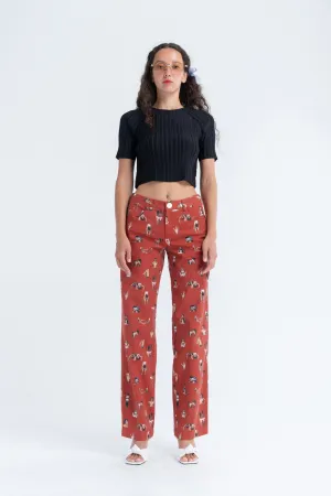 Twill Slouch Trousers in Together Forever