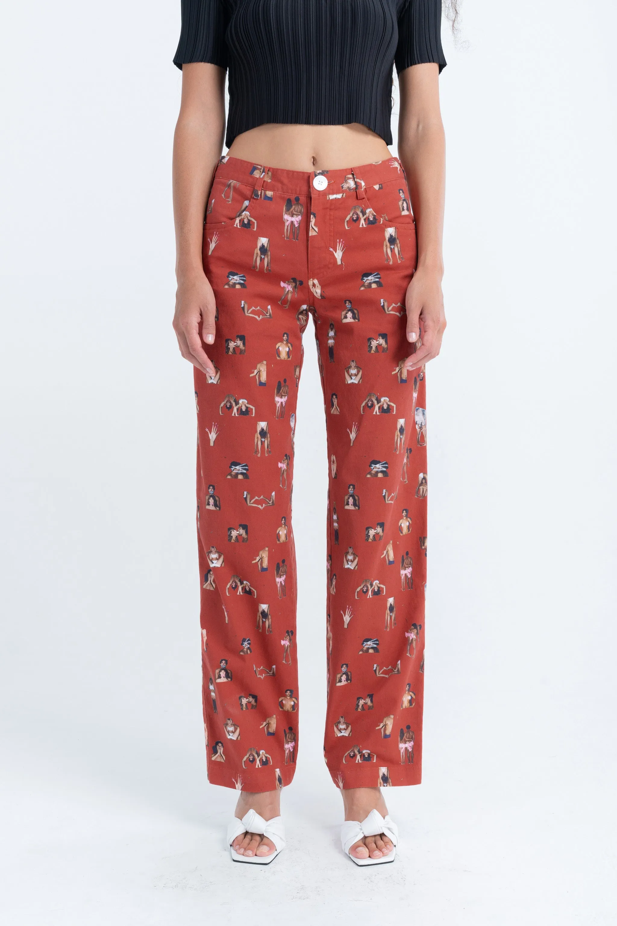 Twill Slouch Trousers in Together Forever