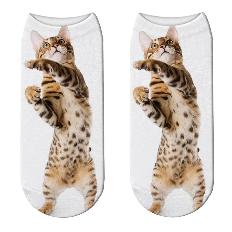 Unisex Cute 3D Cat Image Design Most Comfortable Ankle Socks