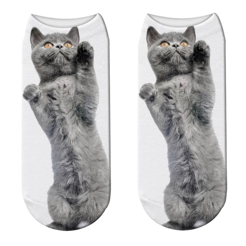 Unisex Cute 3D Cat Image Design Most Comfortable Ankle Socks