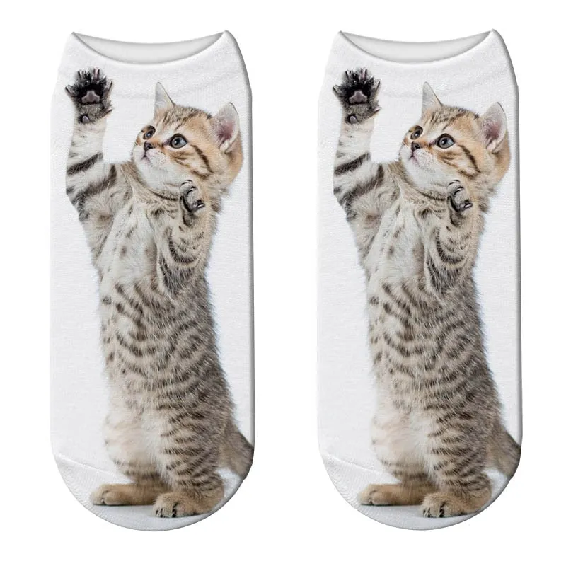 Unisex Cute 3D Cat Image Design Most Comfortable Ankle Socks