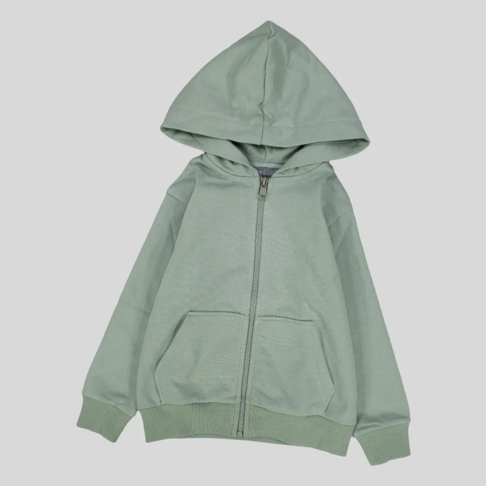 Unisex Plain Long-Sleeved Hooded Jacket