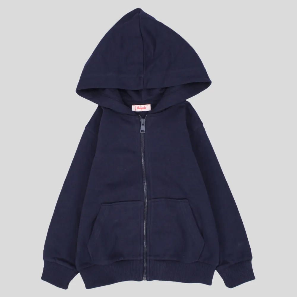 Unisex Plain Long-Sleeved Hooded Jacket