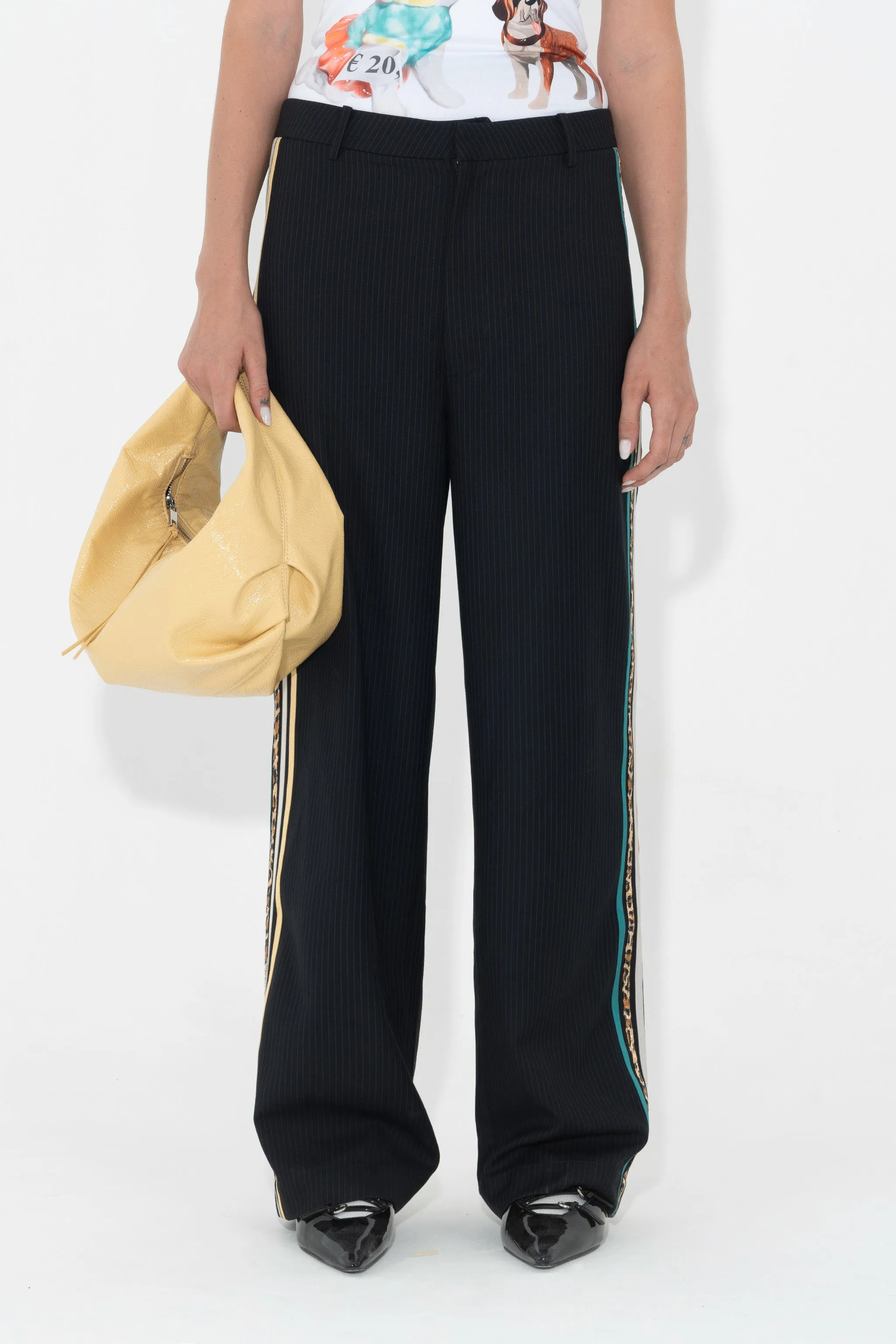 Untailored Non-Trackpant in Blue Pinstripe