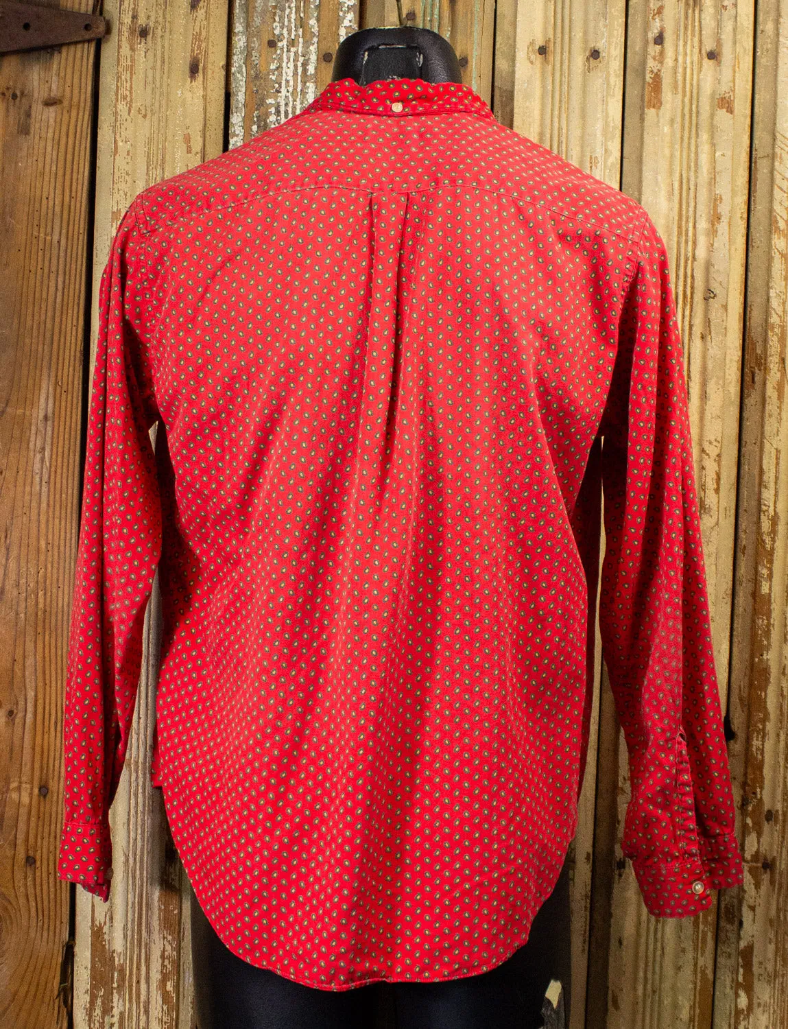 Vintage Guys and Dolls Red Button Up Shirt 50s Medium