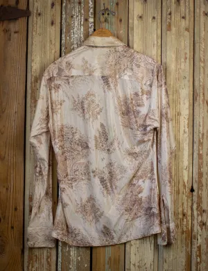 Vintage Leonardo Strassi Disco Button Up Shirt 70s Beige Medium