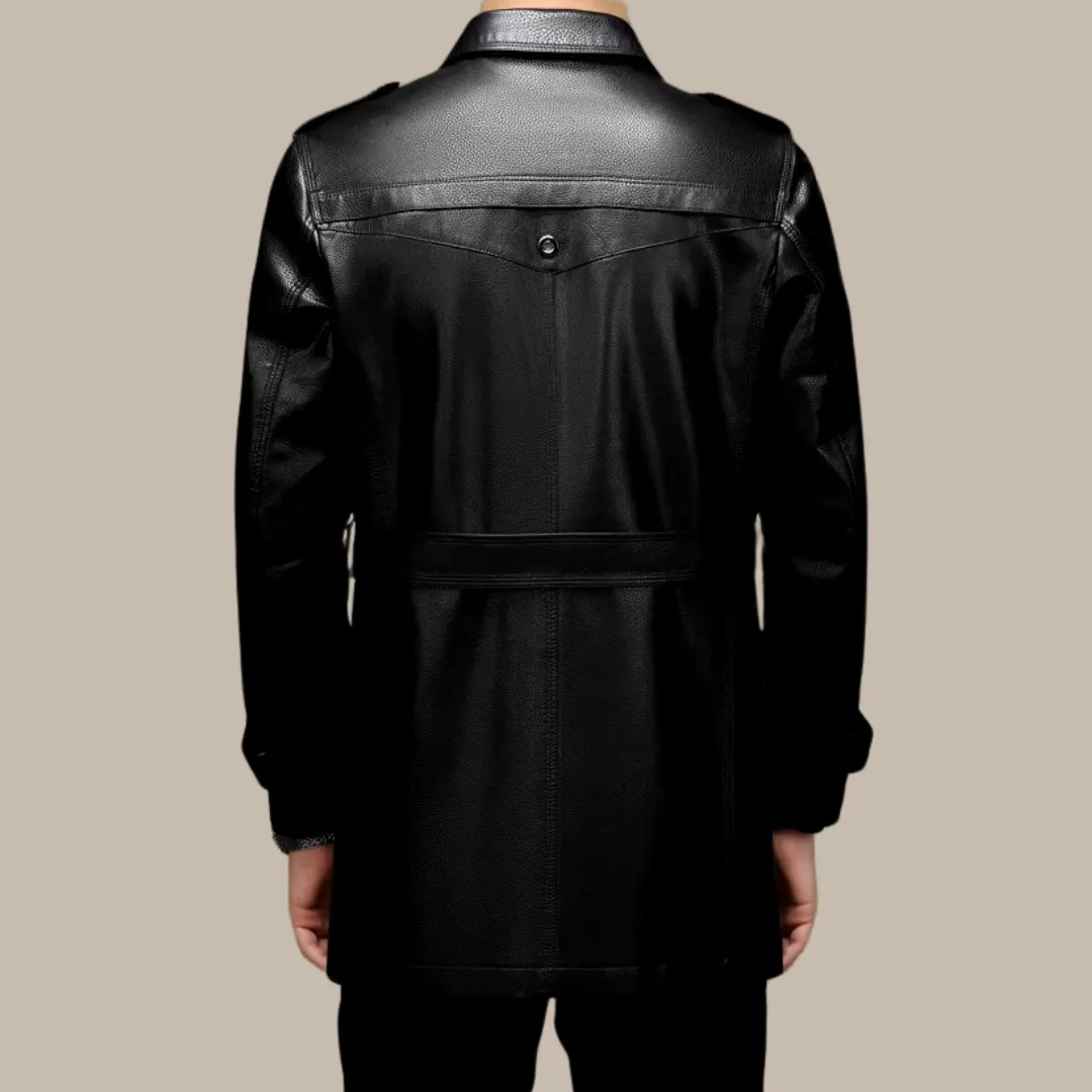 Waterproof Winter PU Leather Trench