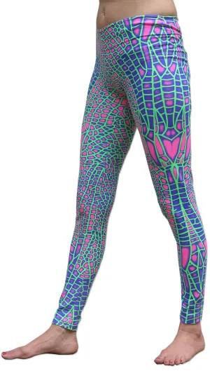 Wide waistband Leggings : Acid Dragonfly