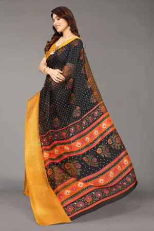 Women Party Wear Bandhani Style Banarasi Silk Saree With Un Stitched Blouse