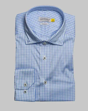 Yellow Bow 53 Sky Blue Check Easy Care